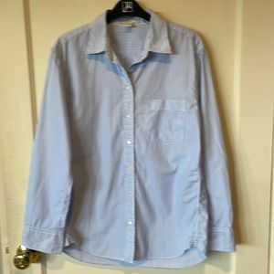 J. Crew NWOT Pinstripe Button Down Blue/white